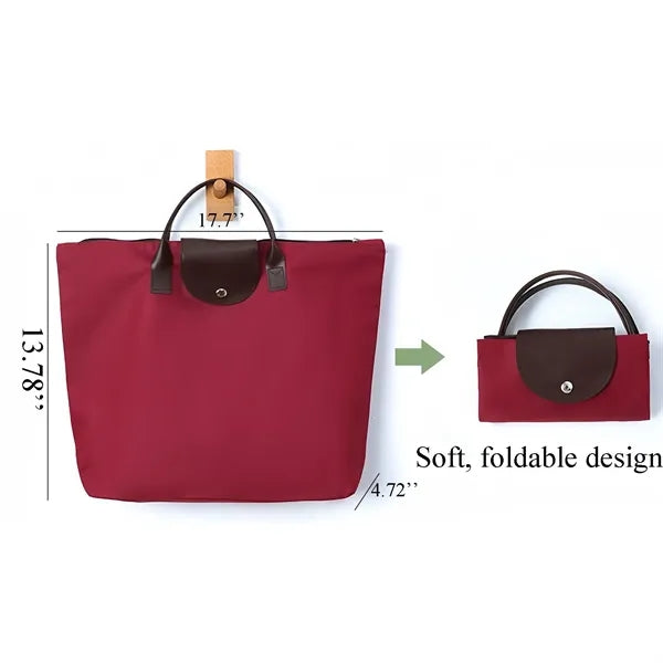 Oxford Cloth Foldable Grocery Tote with Zipper