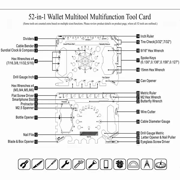 Slim Minimalist Survival Multitool Card
