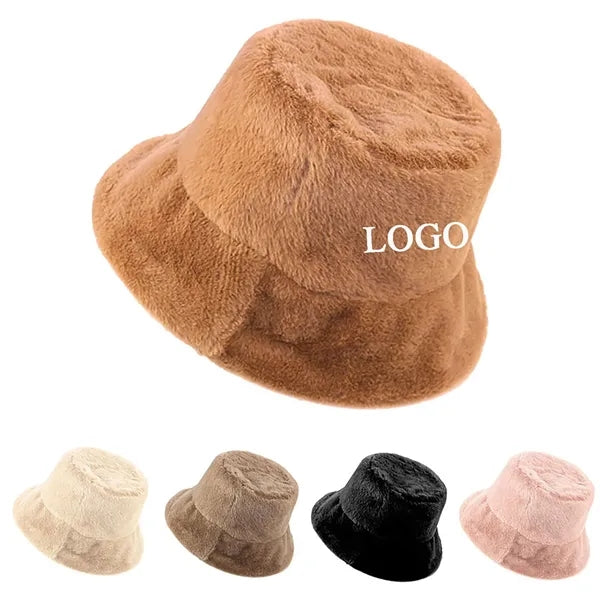 Winter Fluffy Bucket Hat for Women
