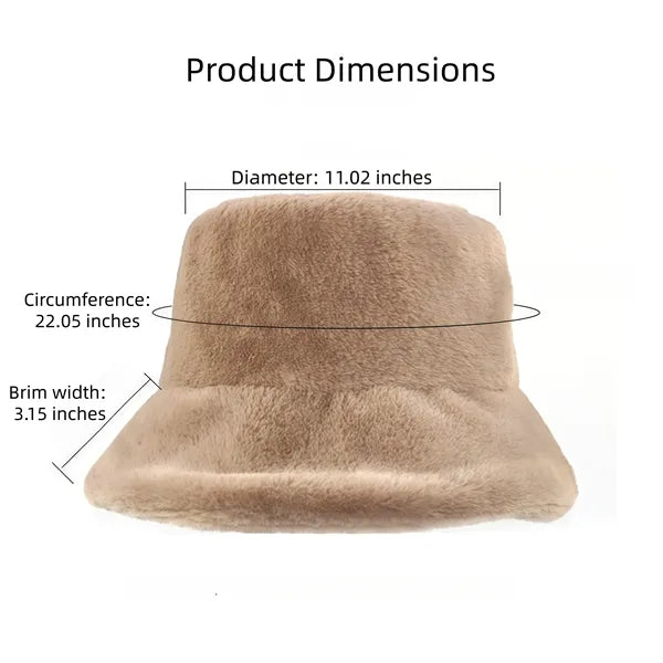 Winter Fluffy Bucket Hat for Women