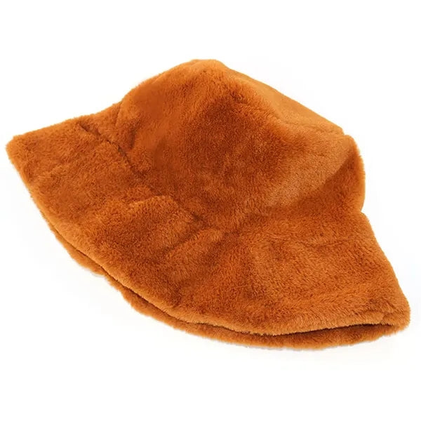 Winter Fluffy Bucket Hat for Women