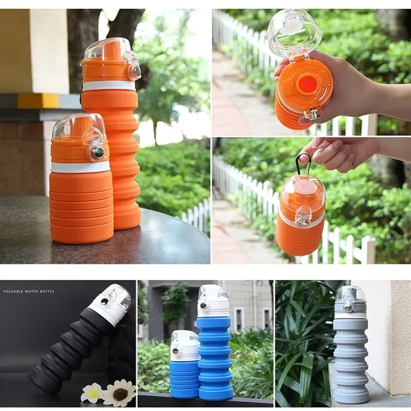 18oz Silicone Foldable Water Bottles