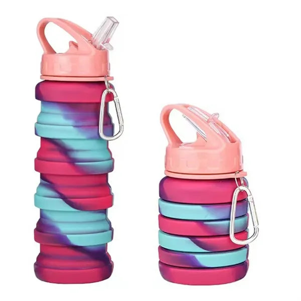16OZ Leakproof Portable Collapsible Silicone Water Bottles