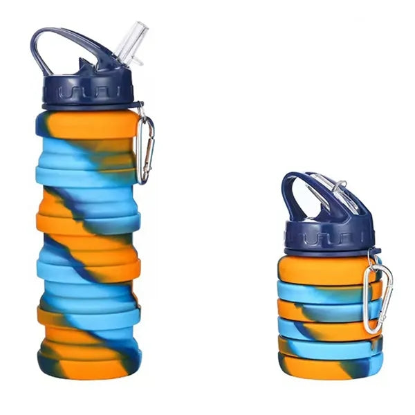 16OZ Leakproof Portable Collapsible Silicone Water Bottles