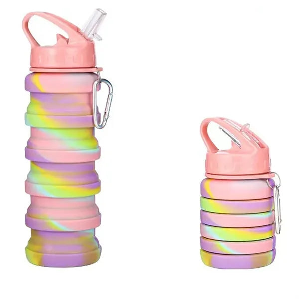 16OZ Leakproof Portable Collapsible Silicone Water Bottles