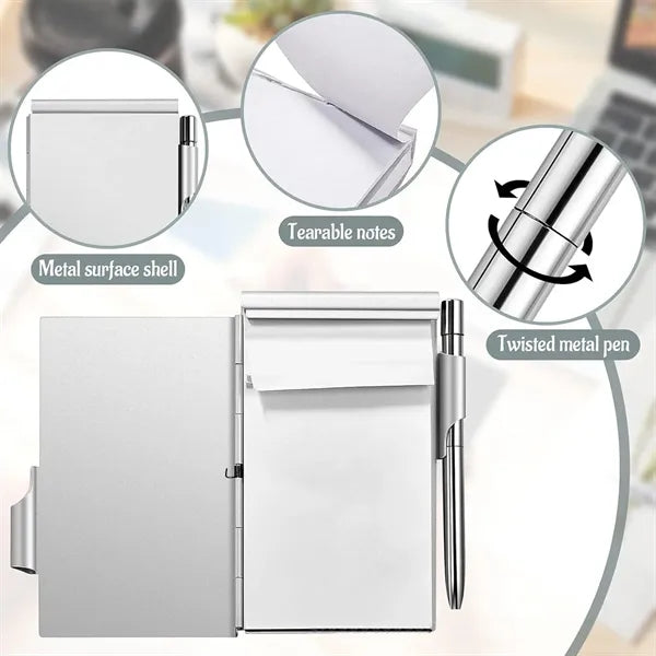 Metal Pocket Notebook with Pen