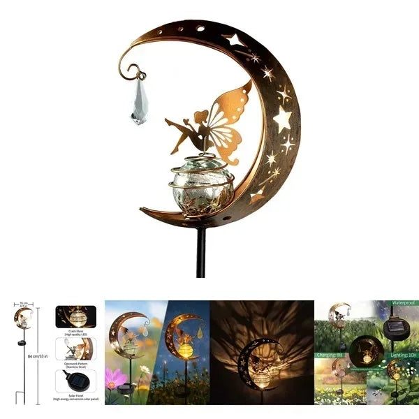 Moon Fairy Glass Globe with Angel Decor