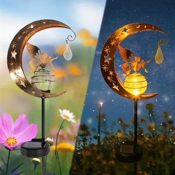 Moon Fairy Glass Globe with Angel Decor