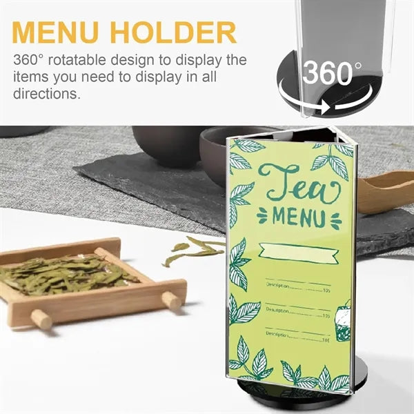 Acrylic Rotate 3 Sided Sign Holder A Frame Menu Stand