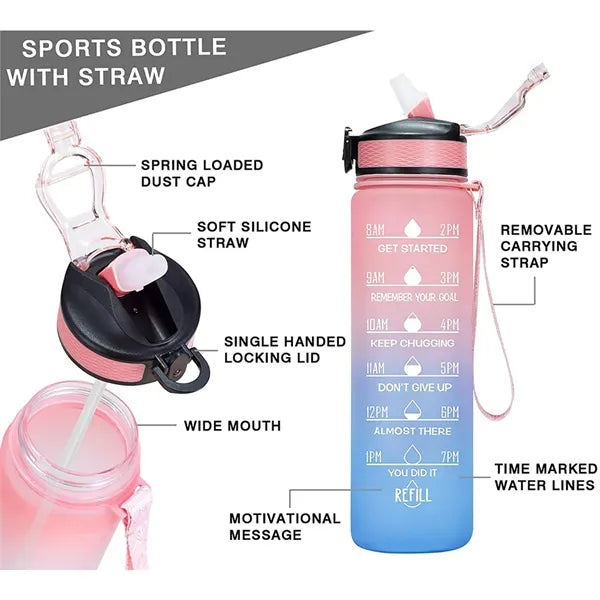 32OZ Gradient Wide Mouth BPA Free Water Bottle