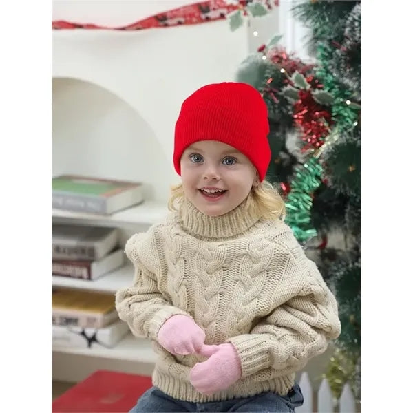 Kids Winter Warm Cuffed Caps Knit Beanie Hat