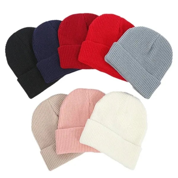 Kids Winter Warm Cuffed Caps Knit Beanie Hat