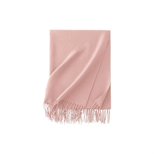 Faux Cashmere Shawl Scarf With Tassels