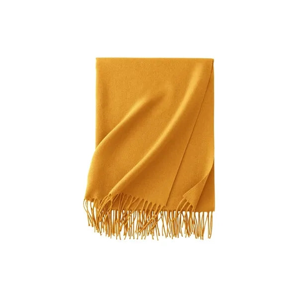 Faux Cashmere Shawl Scarf With Tassels