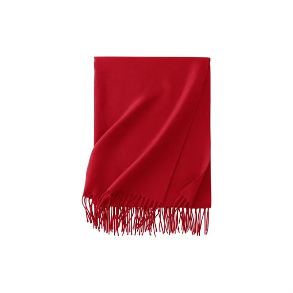 Faux Cashmere Shawl Scarf With Tassels