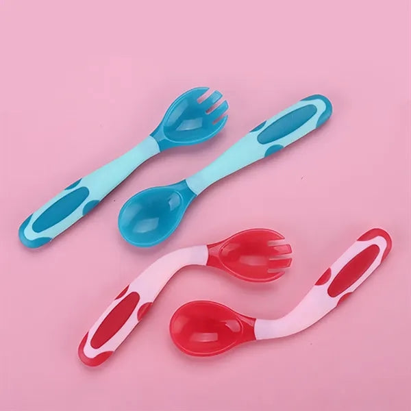 Children's Twist Fork And Spoon Cutlery