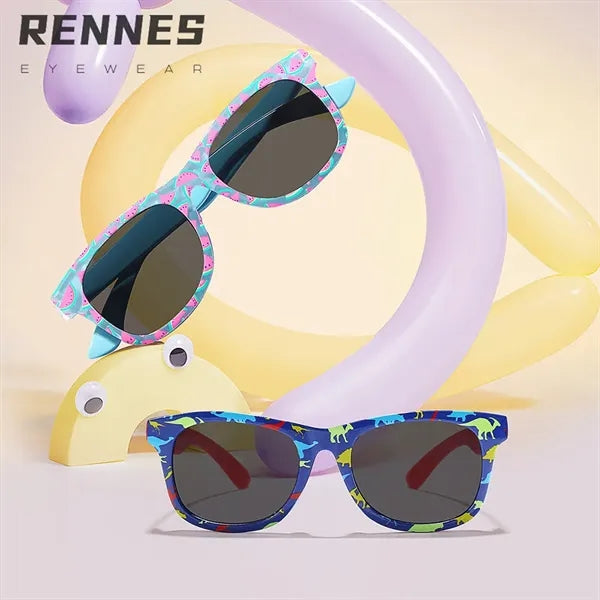 Stylish Kids Dino Square Sunglasses