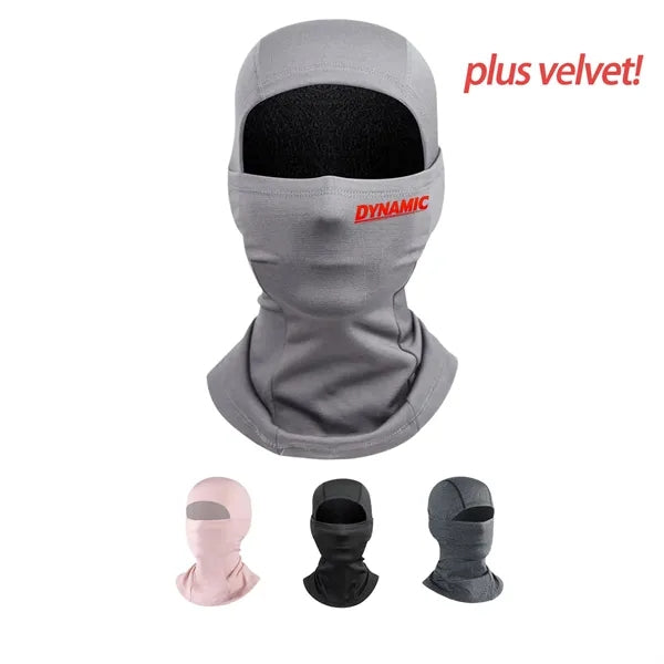 Winter fleece cycling hood