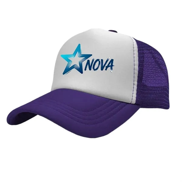 Sponge mesh color block baseball cap