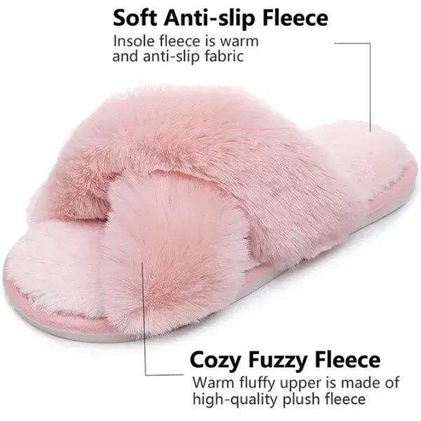 Cross Band Winter Slipper