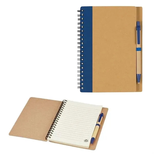 Kraft Paper Spiral Journal Coil Notebook with Pen