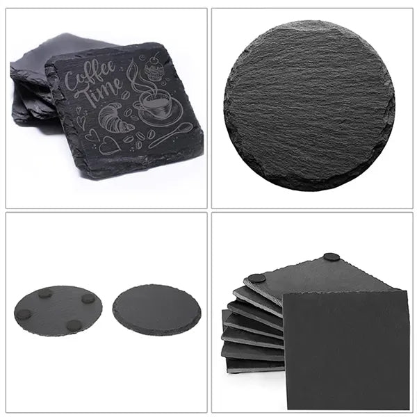 Natural Slate Table Coaster with Non-Slip EVA Back