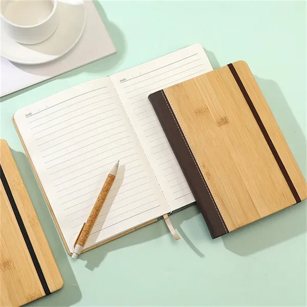 Bamboo Cover A5 Notebook Gift Set