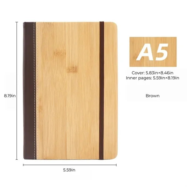 Bamboo Cover A5 Notebook Gift Set