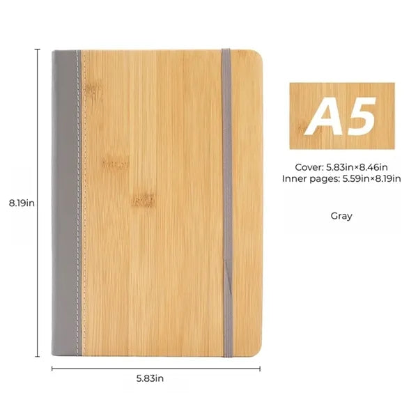 Bamboo Cover A5 Notebook Gift Set