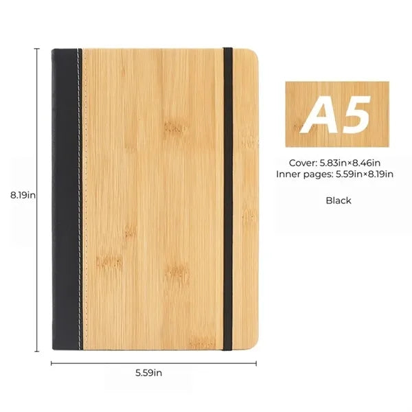 Bamboo Cover A5 Notebook Gift Set