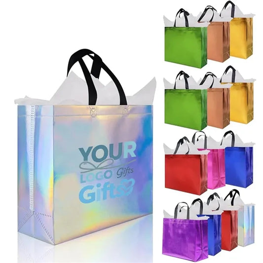 Metallic Non-Woven Tote Bag 12.6*11.0*4.7 in