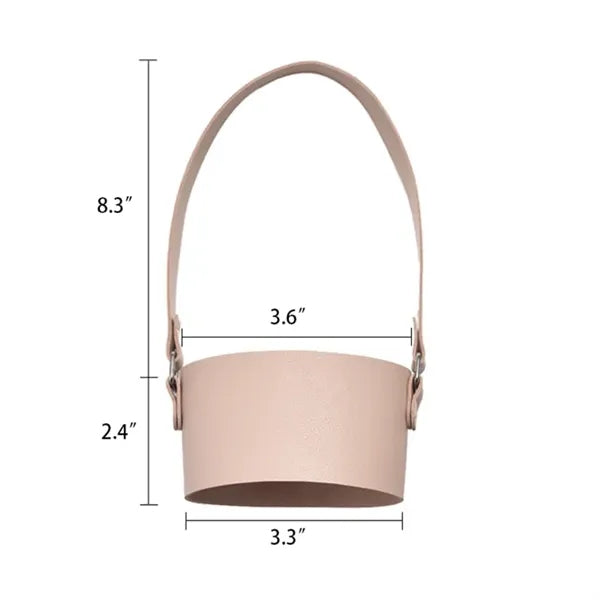 Portable Leather Cup Holder Carrying Handle