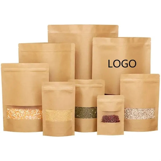 Kraft Bags with Window 5.5*7.8in