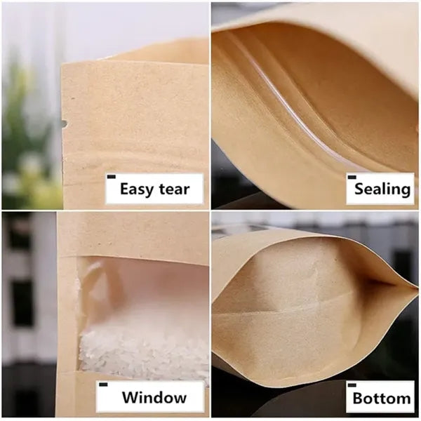 Kraft Bags with Window 5.5*7.8in