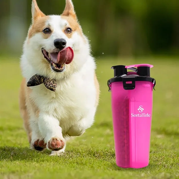 Portable pet water bottle for outdoor use