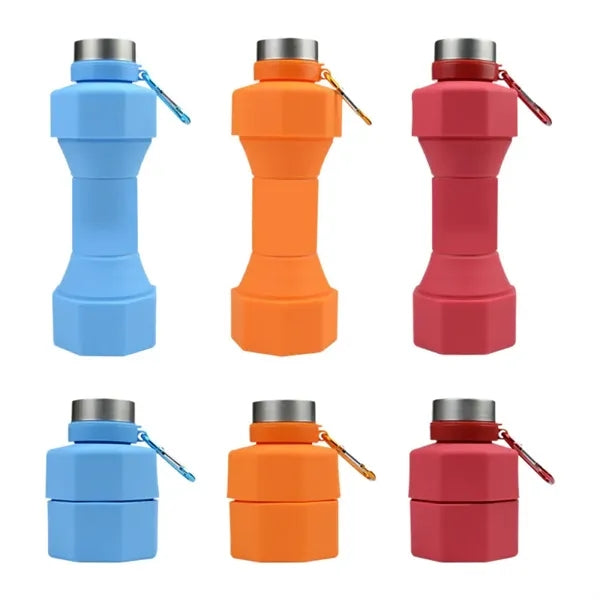 22oz Portable Fitness Dumbbell Folding Water Bottle