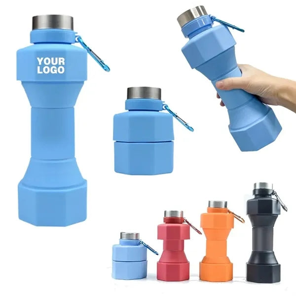 22oz Portable Fitness Dumbbell Folding Water Bottle
