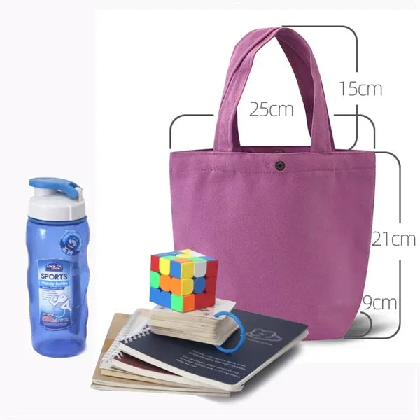 Portable Eco-friendly Canvas Tote Bag with Zipper
