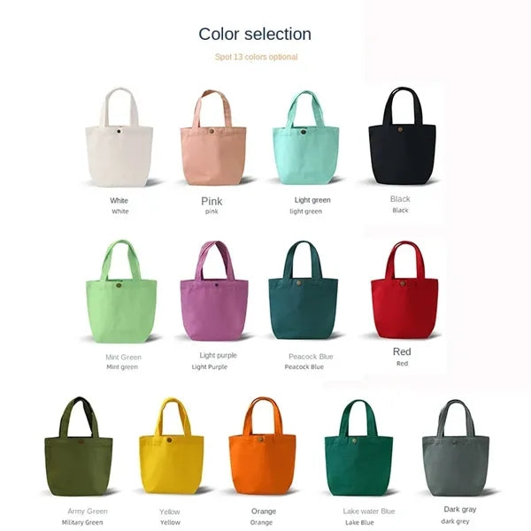 Portable Eco-friendly Canvas Tote Bag with Zipper
