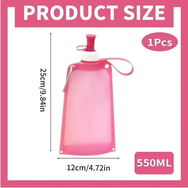 18.5oz Silicone Collapsible Water Bottle