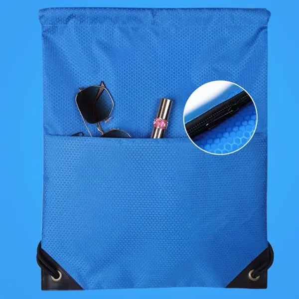 Sports Drawstring Bag with Zipper Pocket