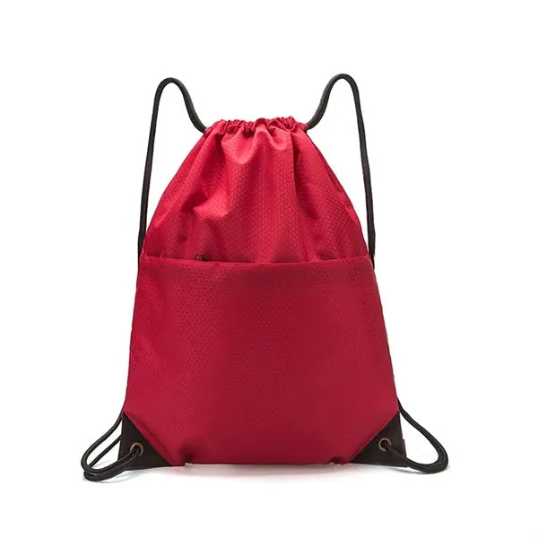 Sports Drawstring Bag with Zipper Pocket