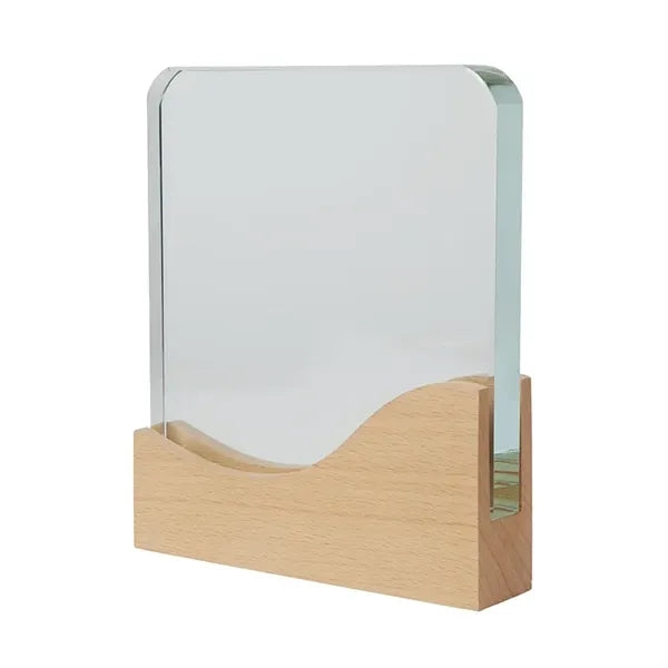 Ola Crystal Award with Wood Base