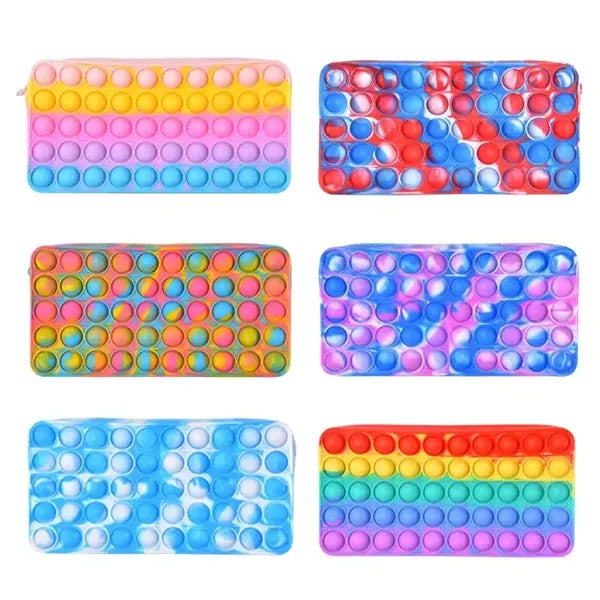 Rainbow Silicone Pop Bubble Pencil Case