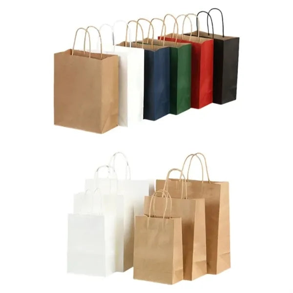 Recycled Kraft Paper Gift Tote Bag with Twisted Handle