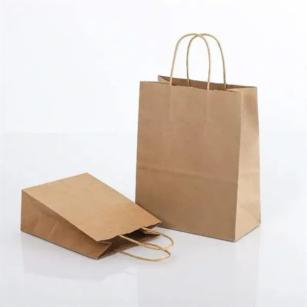 Recycled Kraft Paper Gift Tote Bag with Twisted Handle