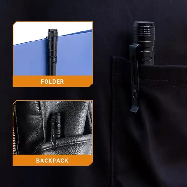 Aluminum Pocket Pen Flashlight with Clip
