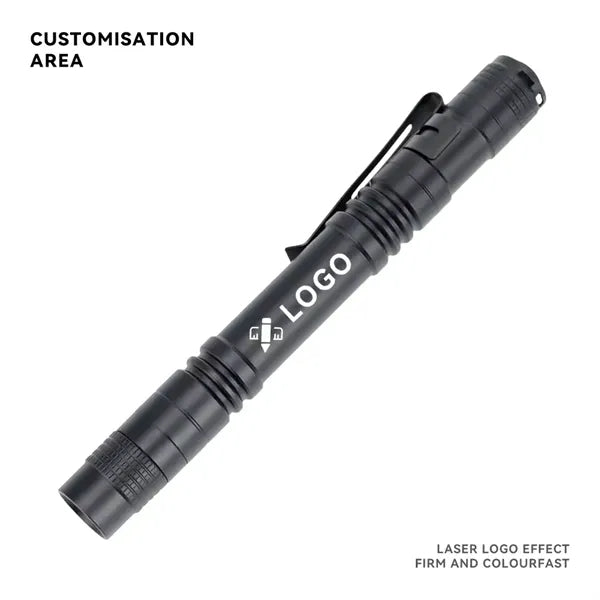 Aluminum Pocket Pen Flashlight with Clip