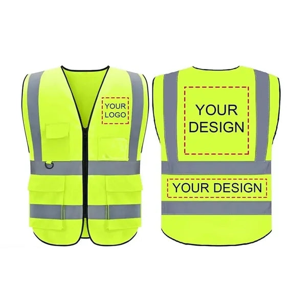 Reflective multi-pocket safety vest(customizable)