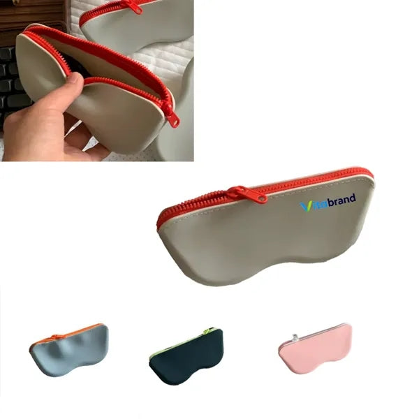 Silicone Eyeglass Sunglass Case With Zipper For Travel